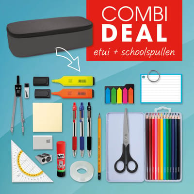 SOHO - Etui XL + Vulling - Grote etui met diverse opbergmogelijkheden - Inclusief complete vulling - In 1 klik klaar voor het nieuwe schooljaar - GB STREET - Donkergrijs