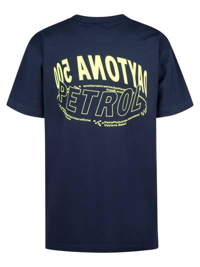 Petrol Industries - Jongens Backprint T-shirt Shoreline - Blauw - Maat 104