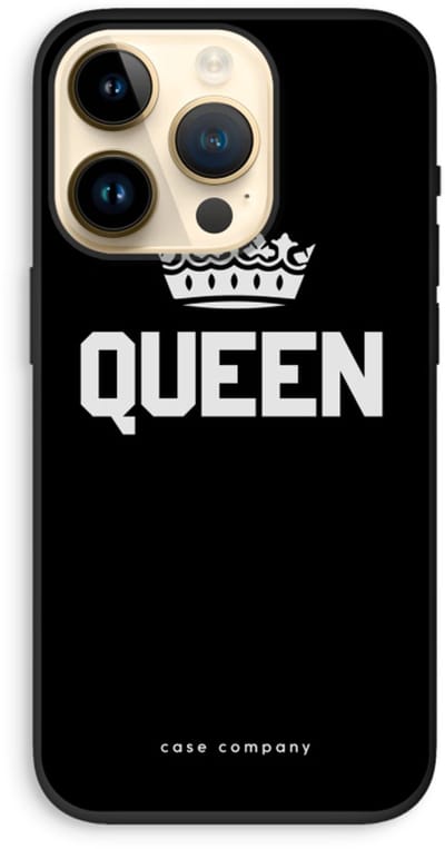 Case Company® - Hoesje geschikt voor iPhone 14 Pro hoesje - Queen zwart - Biologisch Afbreekbaar Telefoonhoesje - Bescherming alle Kanten en Schermrand