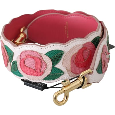 Dolce & Gabbana Roze Rozen Leren Tas Accessoire Schouderriem