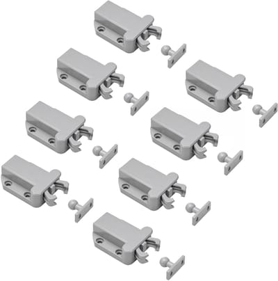 8 stuks push-open sluiters, grijs