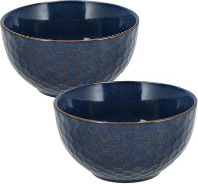 Soepkommen Ø14 cm - Set van 2 Aardewerk Kommen - Serviesset Zonder Oor – Gebruikt als Schalen en Fruitschaal – Ramen Kom Set