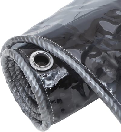Transparant Zwart Dekzeil 2,5x2,5m Waterdicht UV-bestendig Zwaar Belastbaar PVC
