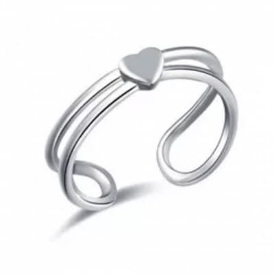 Teenring-Tamar-Zilverkleur-Hartje-Verstelbaar - Charme Bijoux