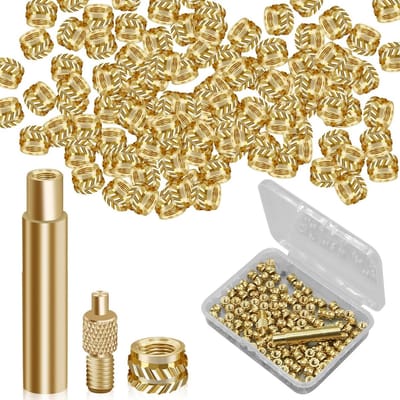 120-delige set M3 messing warmte-inzetstukken - 3D printer accessoires met soldeeradapter, schroefinvoeren en installatiepunt voor optimale 3D-printresultaten