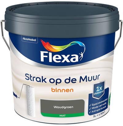 Flexa - Strak Op De Muur Binnen Mat - Woudgroen - Mengverf - 5 L