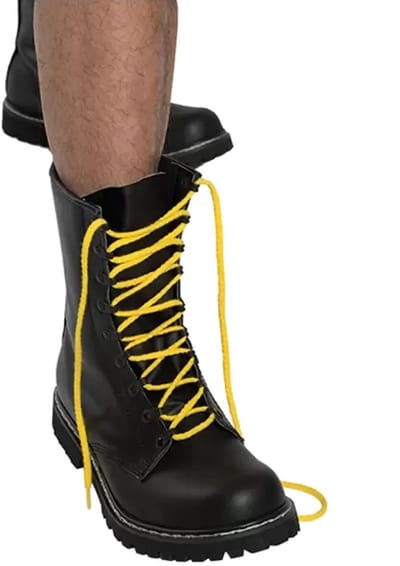 Mister B - Schoenveters voor legerkistjes - geel - 10 gaten - 175 cm