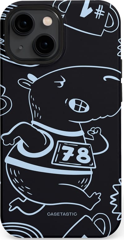 Casetastic Hoesje Geschikt voor Apple iPhone 13 Mini Magsafe - Stijlvolle Beschermende Duo-layer Case - Capibara kampioen
