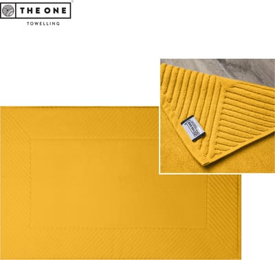 The One Towelling Badmat Ultra - 60 x 95 cm - Extra dikke Douchemat - 100% Zacht katoen - Okergeel