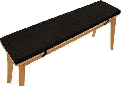 Linnen Bankkussen - Zitkussen Buiten - Comfortabel Zitten - Hoge Dichtheid Schuim - 130x40x5 cm - Zwart