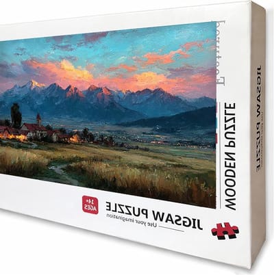 Berg Puzzel 3000 stukjes volwassenen, houten puzzel met doos, 122 x 81 cm, cadeau-idee voor dames, grappige spelletjes voor familie, uitdagingsspellen, prachtige geschenkdoos, decor huis, landschap, L