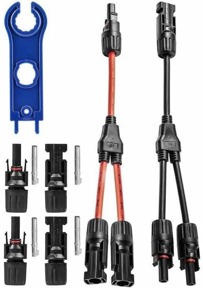 EXCITAT Zonnekabel - Y splitter - Zonnepaneelconnector - Zonnepaneelstekker - Voor parallelle PV-verbindingen - 1 paar