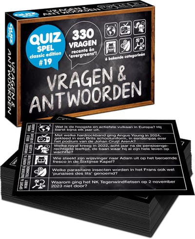 Vragen & Antwoorden #19 - quizpuzzels - pocketformaat Vragenspel - Kaartspel - Quizspel / Trivia Quiz / Aanvulset / Uitbreiding - 330 NIEUWE NEDERLANDSE VRAGEN!