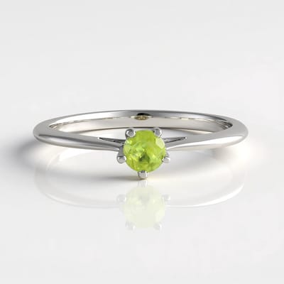 Cavill - Zilveren ring met Sfeen 0 284 ct - 925 Sterling zilver met Platina coating - Ronde briljant slijpsel - Elegante groene edelsteen ring