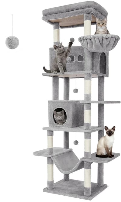 UrbanSelect - Krabpaal - 210 cm hoogte - 6 ruime treden