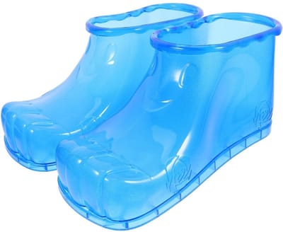 Daity Draagbare voetbad - draagbare voetmassageschoenen - badmassagebekken voettherapieschoenen voor warme massage ter bevordering van de bloedsomloop (Hoogte 12,5 cm, maat 42, blauw)