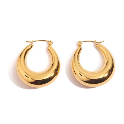 Lajetti - Oorringen Dames 2,5 cm Goudkleurig - Stainless Steel Gold Plated Oorbellen