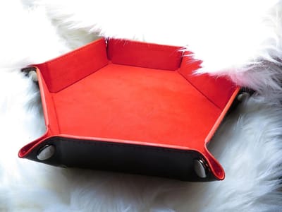 Dobbelstenen Bakje - Dobbelsteen Tray - Rollenspellen Spelen - Fluweel en Leer - Niet gespecificeerd - Rood