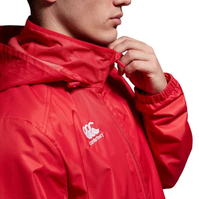 Canterbury Heren Club Vaposhield Volledig Rits Waterdicht Jasje (Vlag rood)
