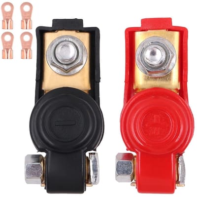 Allecto - Pure copper battery terminal connector - Batterijconnector - Corrosiewerend - Geschikt voor auto - Kwaliteit en duurzaamheid - Universeel...