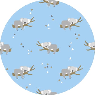 Vinyl | Vloerkleed vinyl rond | Lazy Koala | 95 cm Rond