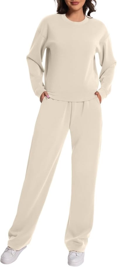 Dames Loungewear Set 2-Delig: Oversized Sweater en Wijde Pijp Joggingbroek met Zakken
