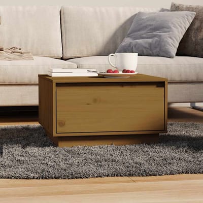 vidaXL - Salontafel - 55x56x32 - cm - massief - grenenhout - honingbruin