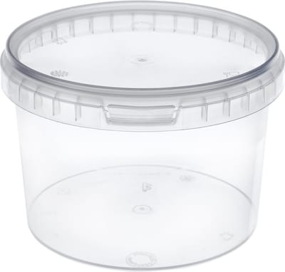 1x Garronda Emmer Met Deksel - 0,5 L - Verpakkingsemmer - Emmertje - Rond - Transparant GD-PL-BIS-Tra