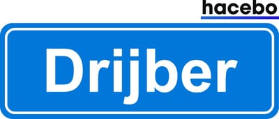 Hacebo - Plaatsnaam Sticker - 29x10 CM - Drijber sticker - Verkeersborden sticker - grappige cadeaus - Drijber