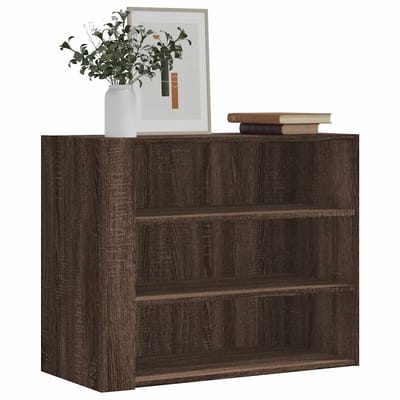 vidaXL - Wandkast - 75x35x60 - cm - bewerkt - hout - bruin - eikenkleurig