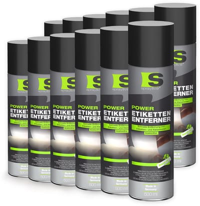 Spraytive 12x 500ml etikettenverwijderaar acetonvrij lijmresten verwijderaar sticker reiniger markeringsverf residuvrij made in germany
