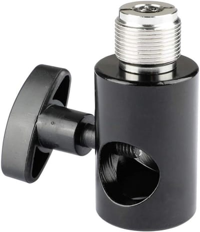 Lichtpaal Connector - Microfoon Adapter - Standaard Bevestiging - Met Schroefdraad - 5/8 Inch - Zwart