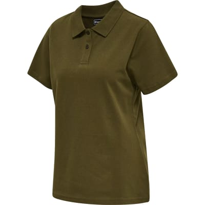 Polo Shirt Korte Mouw hummel Polo stretch vert olive femme