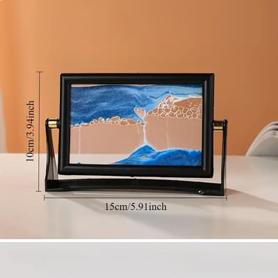 Charmant Style 3D Sablier Sablier - Art de Sable en Verre Rotatif, Décor Unique pour la Maison et le Bureau, Cadeau de Vacances Parfait, Idéal pour la Décoration de Pièce bleu