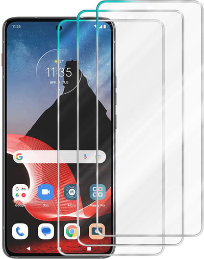 Cadorabo 3x Screenprotector geschikt voor Motorola ThinkPhone - Beschermende Pantser Film in - Getemperd (Tempered) Display beschermend glas in 9H hardheid met 3D Touch