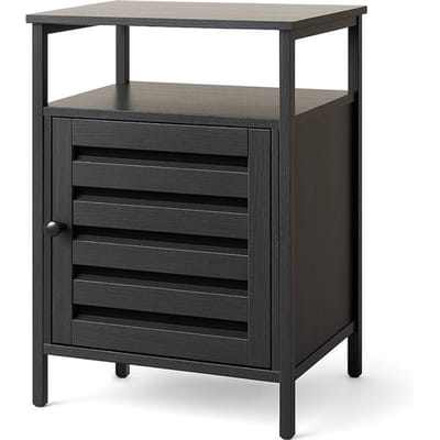 Goliving Nachtkastje - 40 x 40 x 60 cm - Opbergkastje met Deur en Planken - Hout - Industrieel - Bijzettafel Modern - Zwart