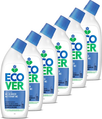 Ecover Fast-Action - Toiletreiniger - Voordeelverpakking 6 x 750 ml - Plantaardig & Biologisch afbreekbaar - verwijdert kalkaanslag - frisse geur