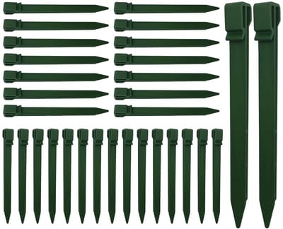 Dailygoods- Ankerstokken 24 cm - 22 Stuks - Robuuste Kunststof - Haringen met Haken - Voor Zachte Vloeren - Gazonrand