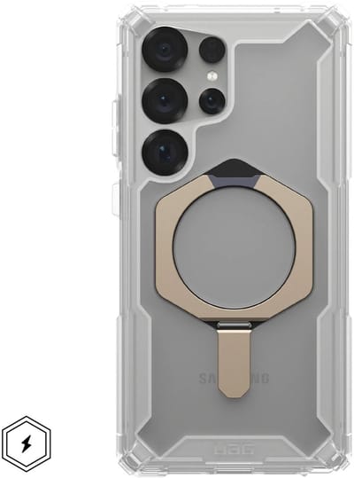 UAG Plasma XTE Hoesje Geschikt voor Samsung Galaxy S25 Ultra - Compatibel met MagSafe / Qi2 - Back Cover met Standaard - Clear/Titanium