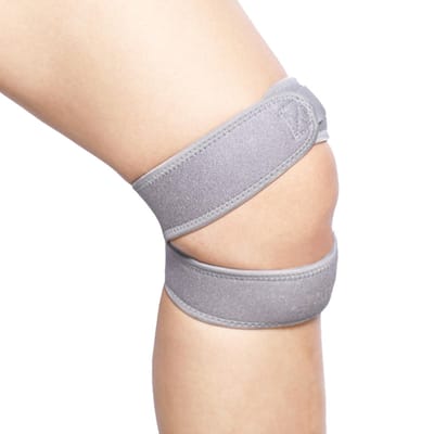 Siliconen Patellaband voor Sporten Drukverlichting Kniebeschermer Schokabsorptie voor Hardlopen Wandelen 0 grijs