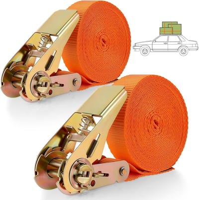 Zware polyester ratelspanbanden 12×2,5 cm - draagvermogen 800 kg - geschikt voor apparatuurtransport en verhuizingen