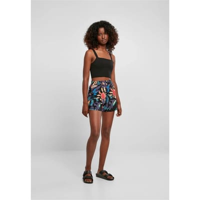 Urban Classics - AOP Viscose Resort blackfruity Korte broek - 5XL - Zwart
