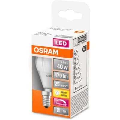 Osram LED spot Mini-bal 4,5W/827 (40W) mat dimbaar E14