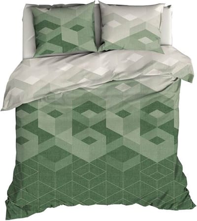 Satin d'Or Kiton Dekbedovertrek - Tweepersoons - 200x200/220 cm - Jade/Forestgreen
