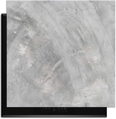 KitchenArt - Concrete Flow – Inductie Beschermer - 59x52 cm - Kookplaat Beschermer - Luxe Afdekplaat Inductieplaat - Anti-slip & Oprolbaar - Beschermmat Inductiekookplaat