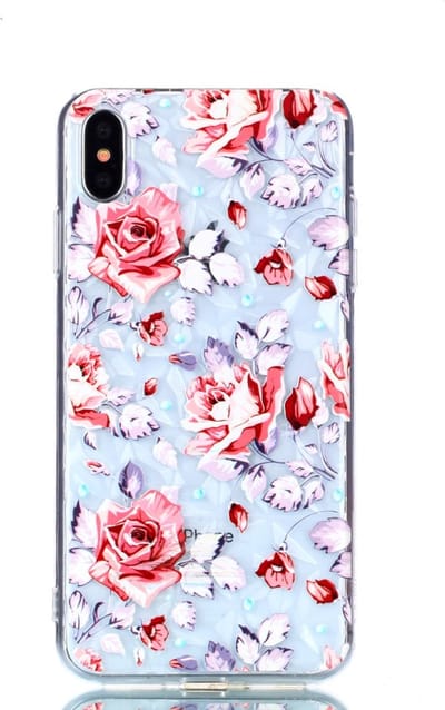 Peachy Diamant hoesje TPU geschikt voor iPhone XS Max Case - Rozen