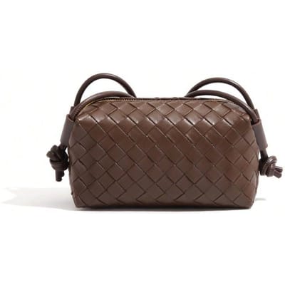 Geponst Geweven Kleine Vierkante Tas, Schouder Crossbody Dames Lichtgewicht Dames Tas brown veelkleurig