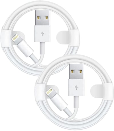USB A naar Geschikt voor: USB Lightning Kabel - 1 Meter Oplaadkabel 2x - Wit