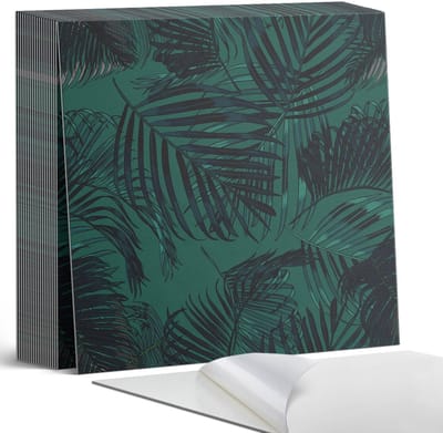 Coloray Plaktegels - Palmbladeren op de achtergrond Zelfklevende Tegels - 20 cm x 20 cm - Zwart Plaktegels - 20 stuks - Vierkant PVC Tegels - Plaktegels Badkamer - Plaktegels Vloer - Vinyltegels Vloer Zelfklevend - Wandtegel Zelfklevend