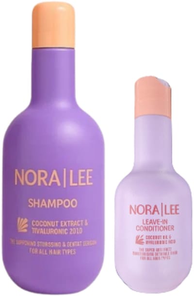 Nora Lee Haarverzorging Set - Shampoo & Leave-in Conditioner | Kokosolie & Hyaluronzuur | Hydraterend & Verzorgend Haarset